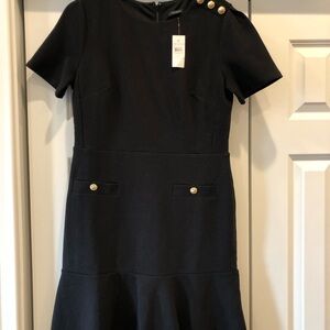 Ann Taylor Black Dress with Gold Button Details